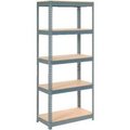 Global Equipment Extra Heavy Duty Shelving 36"W x 12"D x 84"H With 5 Shelves, Wood Deck, Gry 717337